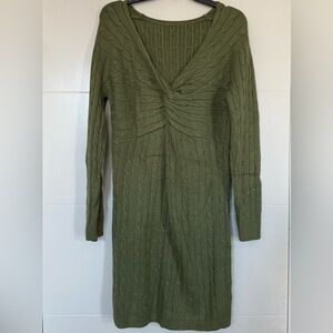 Fashion Nova Sage Green Knit Dress
